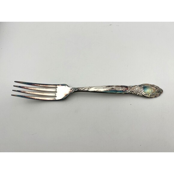 Vtg ONEIDA Silversmiths Silverplate DINNER FORK Rose Floral Ballad Country Lane - Picture 3 of 11